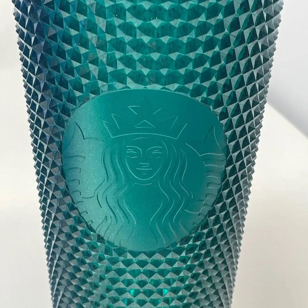 Lot of 2‎ Starbucks Studded Jeweled Tumblers - Purple Iridescent & Emerald Green